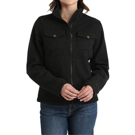 Cinch Black Brushed Knit Women's Shirt Jacket