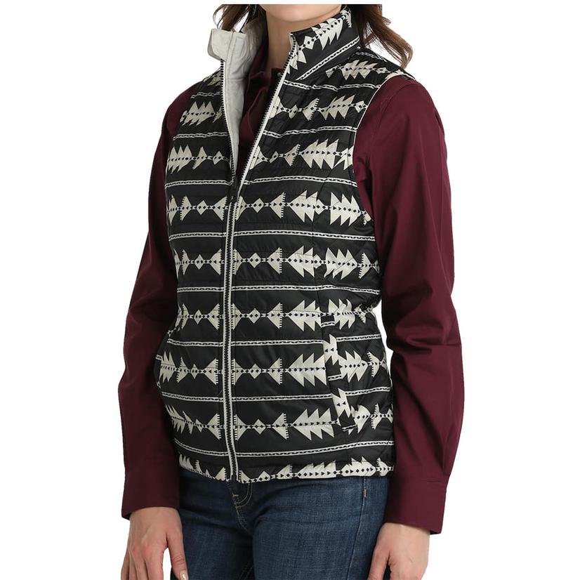  Cinch Black And White Reversible Quilted Women's Vest