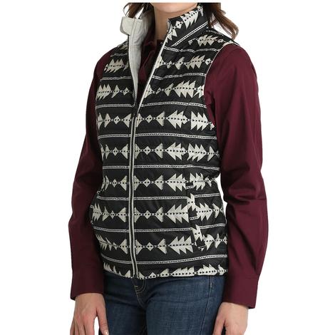 Cinch Black and White Reversible Quilted Women's Vest