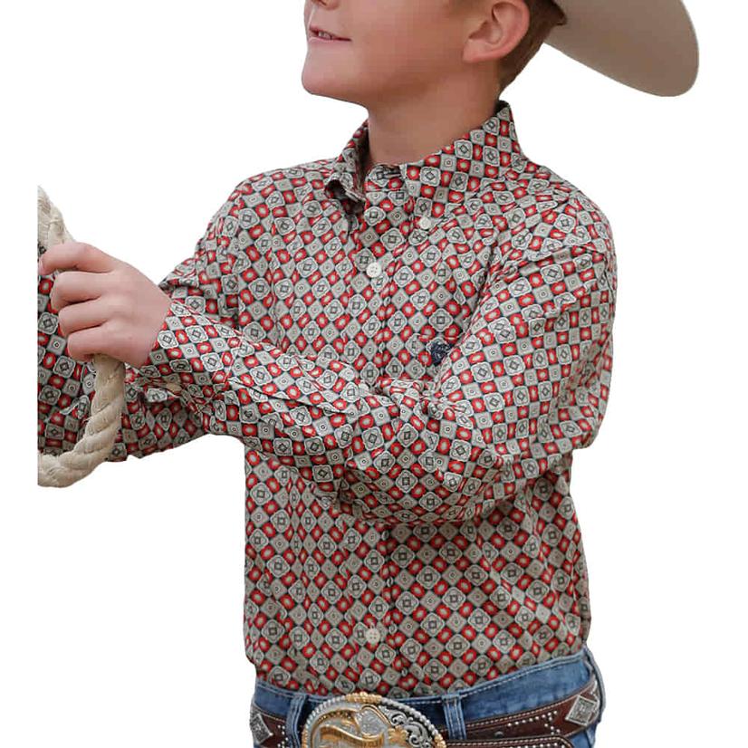  Cinch Boy's Multicolor Button- Down Long Sleeve Shirt