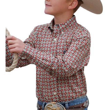 Cinch Boy's Multicolor Button-Down Long Sleeve Shirt