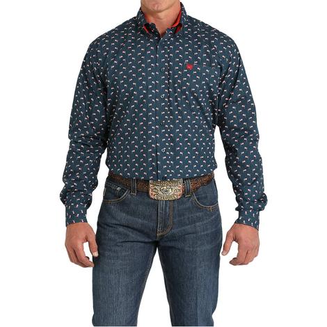 Cinch Navy Men's Button-Down Long Sleeve Shirt