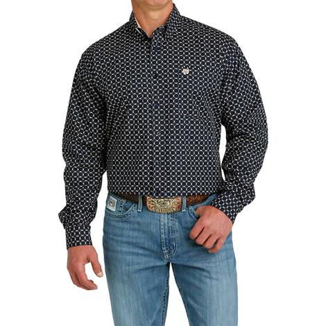 Cinch Navy Button-Down Long Sleeve Men's Shirt