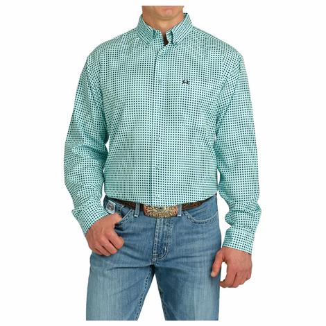 Cinch Arena Flex Turquoise Long Sleeve Button-Down Men's Shirt