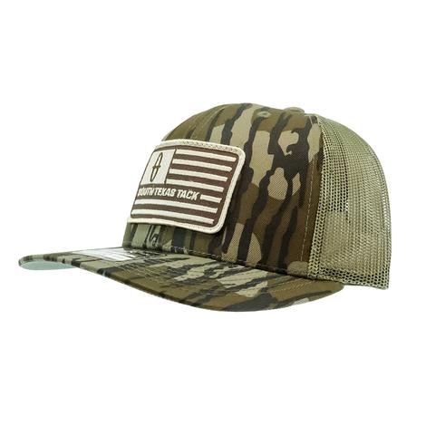STT Bar Nothing Flag Patch Camo with Loden Green Mesh Back Cap