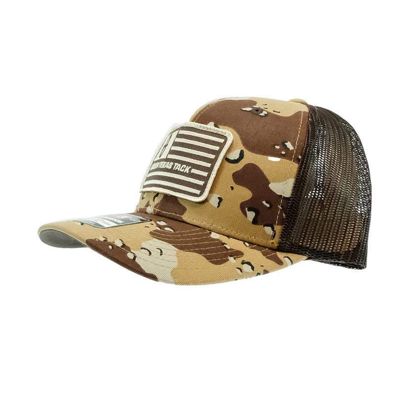  Stt Bar Nothing Flag Patch Camo With Brown Mesh Back Cap