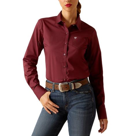 Ariat Kirby Burgundy Long Sleeve Button-Down Women's Shirt