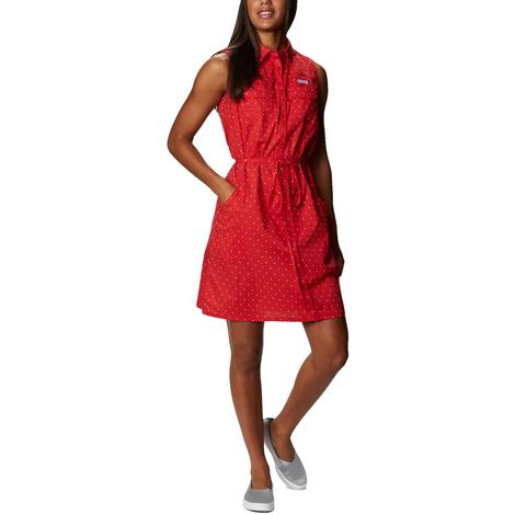 Columbia Bonehead Stretch Sleeveless Red Spark Women's Dress