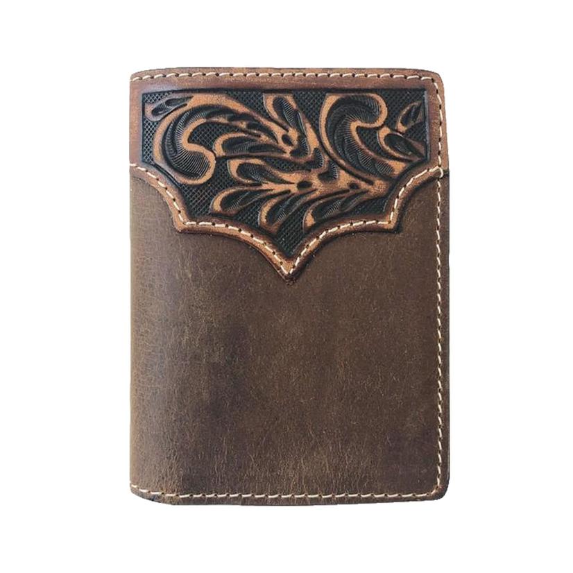  Roper Tan Leather Men's Trifold Wallet