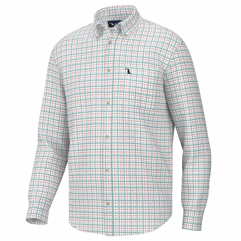  Local Boy Outfitters Men's Teal Mauve Navy Taylor Long Sleeve Button- Down Shirt