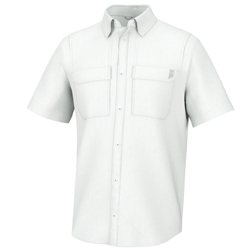  Huk Back Draft White Short Sleeve Men's Shirt