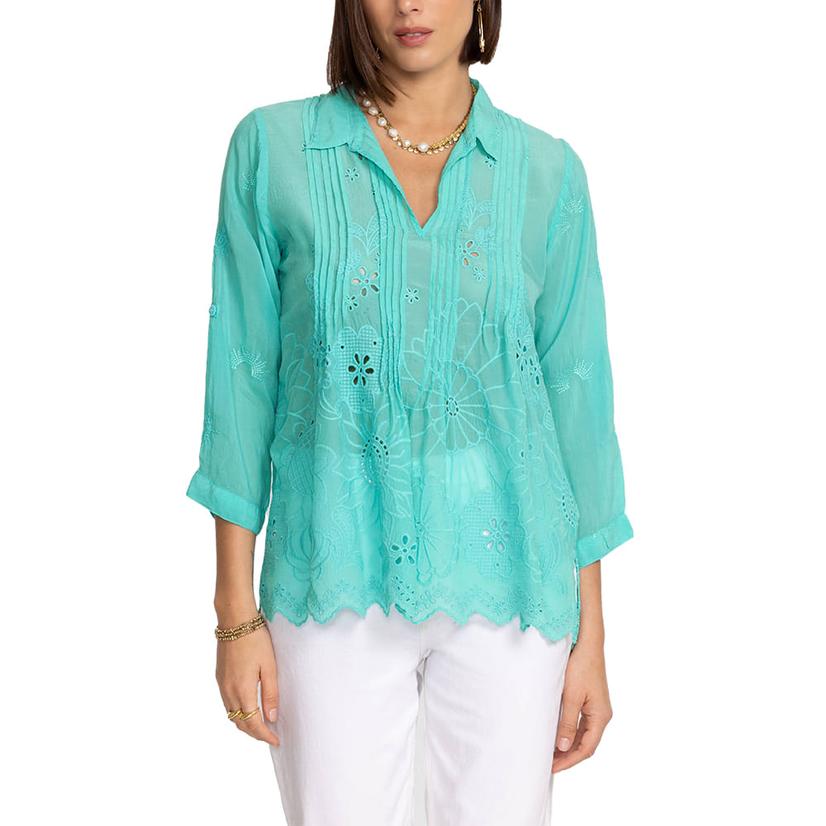  Johnny Was Women's Blue Lemmi Blouse