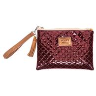Hooey Rodeo Burgundy And Tan Quilted Arena Wristlet