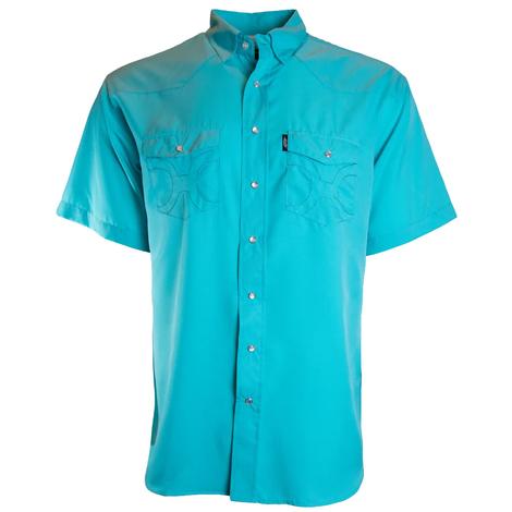 Hooey Sol Blue Short Sleeve Pearl Snap Men's Shirt
