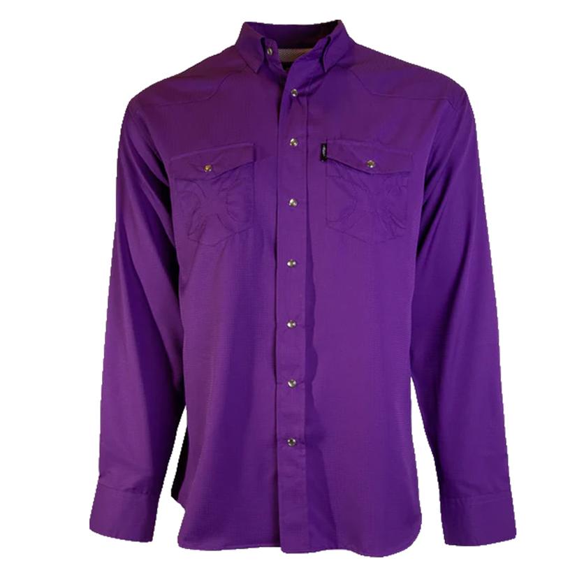  Hooey Men's Purple Long Sleeve Snap Sol Shirt