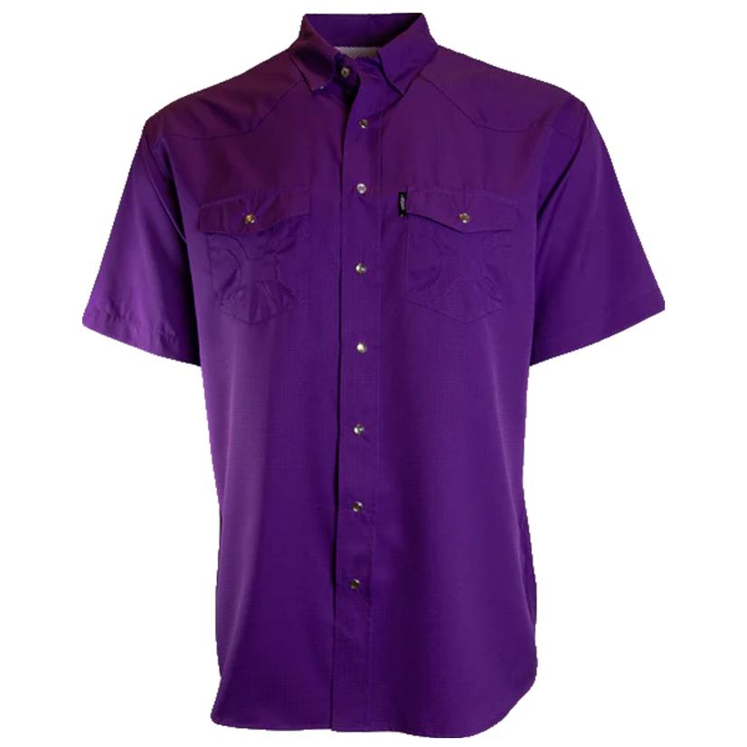  Hooey Boy's Purple Sol Short Sleeve Snap Shirt