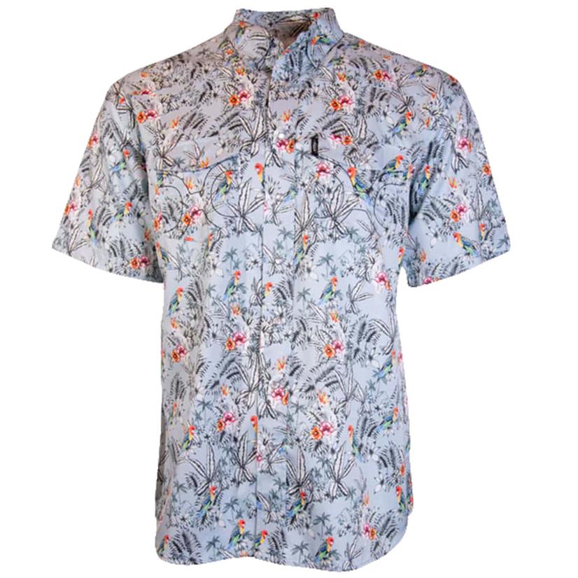  Hooey Sol 3xl Floral Print Short Sleeve Men's Snap Shirt