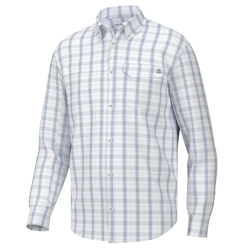  Huk Quiet Harbor Tide Point Latitude Long Sleeve Button- Down Men's Shirt