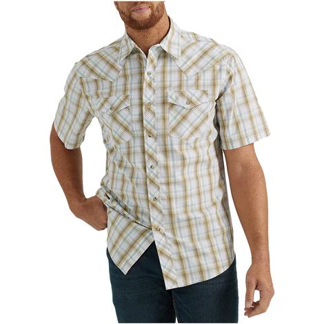 Wrangler 20X Advanced Comfort Green Short Sleeve Button-Down Men's Shirt