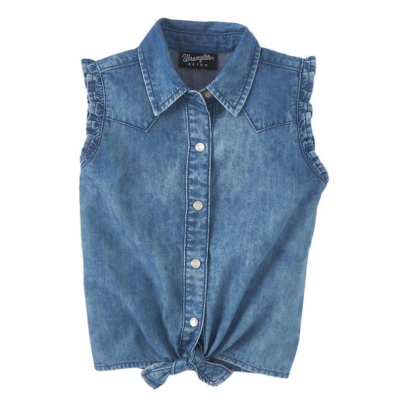  Wrangler Western Girls Sleeveless Denim Top