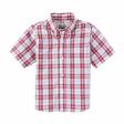 Wrangler Riata Blue Plaid or Red Plaid Boys Short Sleeve Shirt RED