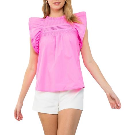 Thml Clothing Women's Flutter Sleeve Detailed Top In Pink