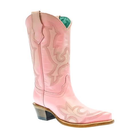 Corral Teen Girl's Pink Embroidery Boots