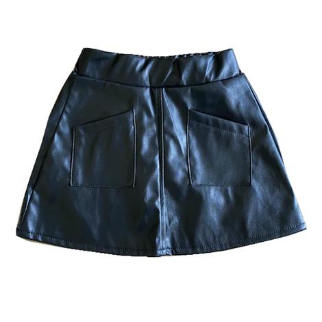 Shea Baby Girl's Black Leather Skirt