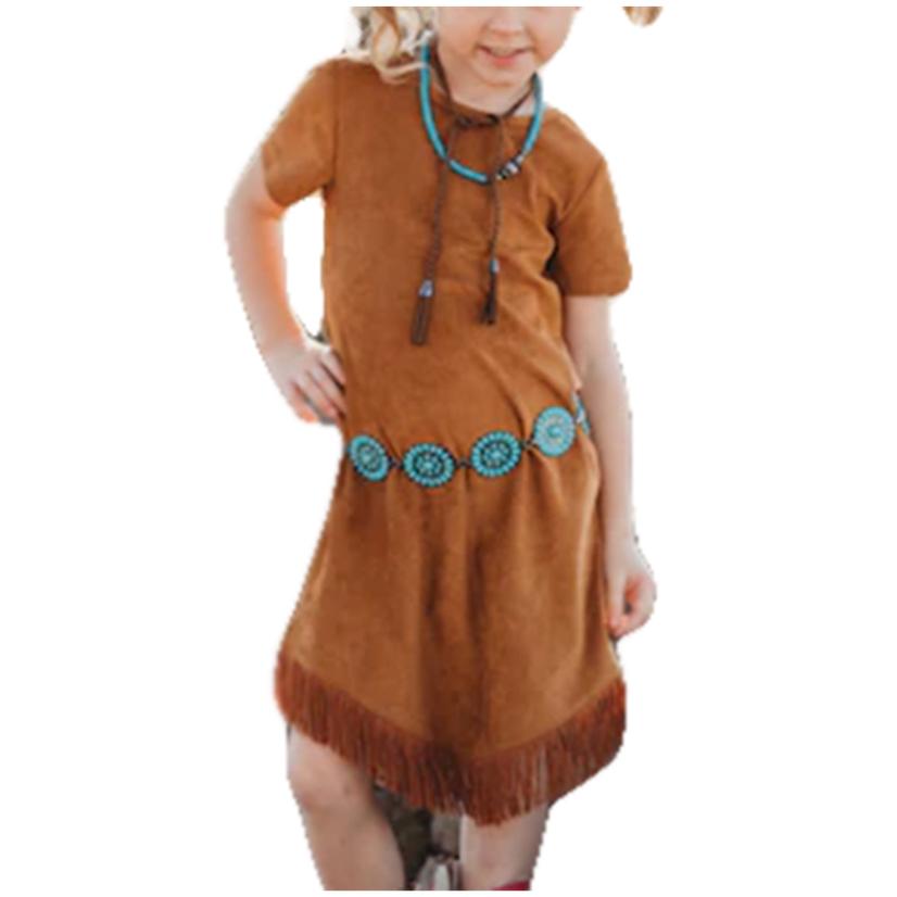  Shea Baby Girl's Brown Suede Fringe Dress