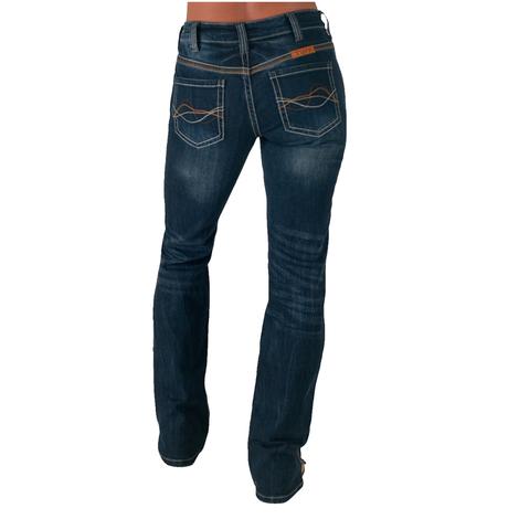 Cowgirl Tuff Women's Denim Conqueror Mid Rise Bootcut Jeans