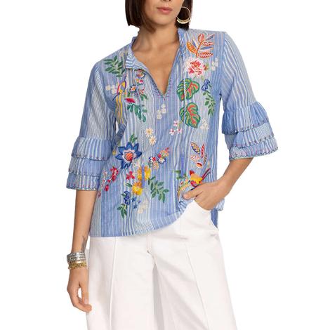 JWorkshop By Johnny Was Ladies Jeanette Ruffle Sleeve Blouse