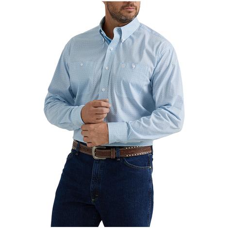Wrangler George Strait Collection White 2 Pocket Long Sleeve Men's Shirt