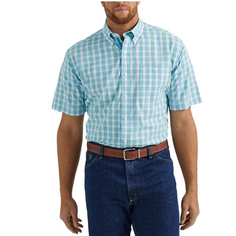 Wrangler George Strait Collection Blue One Pocket Short Sleeve Men's Shirt