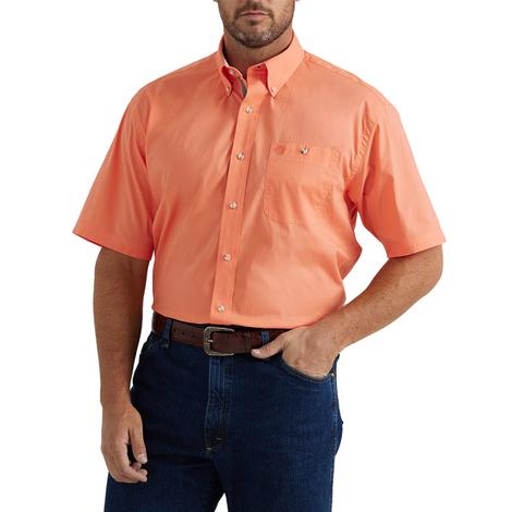 Wrangler George Strait Collection Orange One Pocket Short Sleeve Men's Shirt