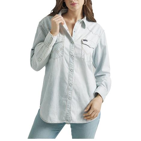 Wrangler Stripe Retro Western Vintage Oversize Women's Shirt