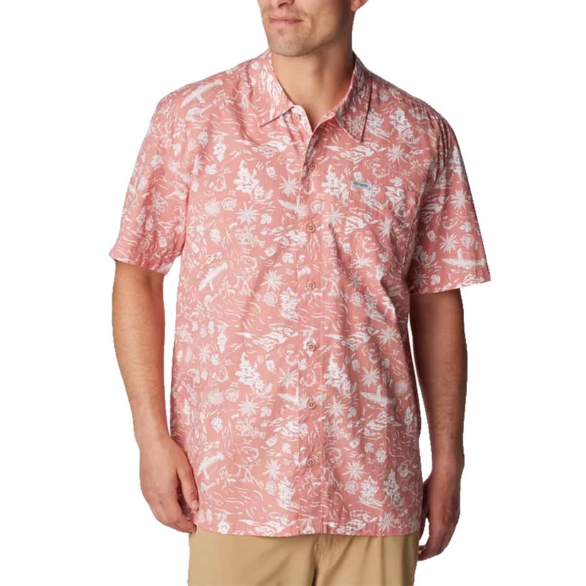  Columbia Pfg Sandal Wood Pink Trollers Best Short Sleeve Men's Shirt