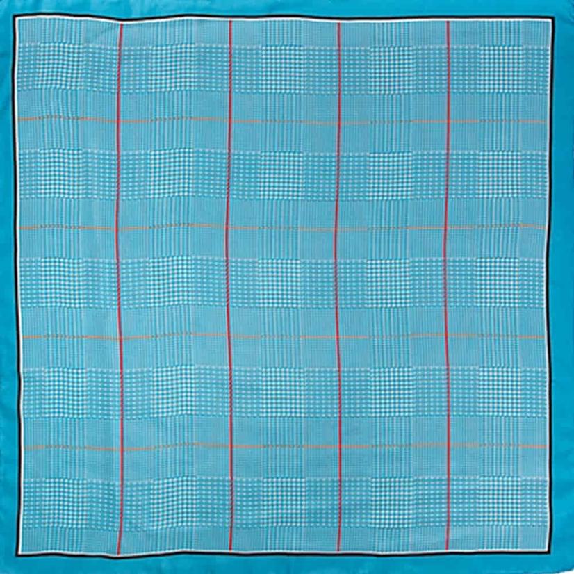  Wyoming Traders Teal Plaid Wild Rag