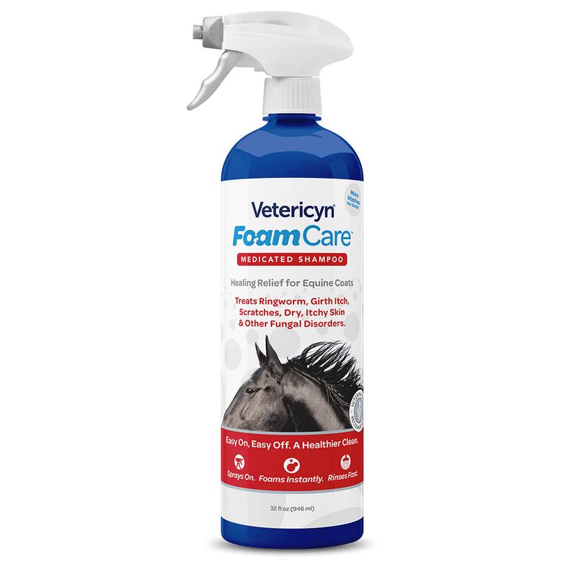  Vetericyn Foamcare Equine Medicated Shampoo 32oz