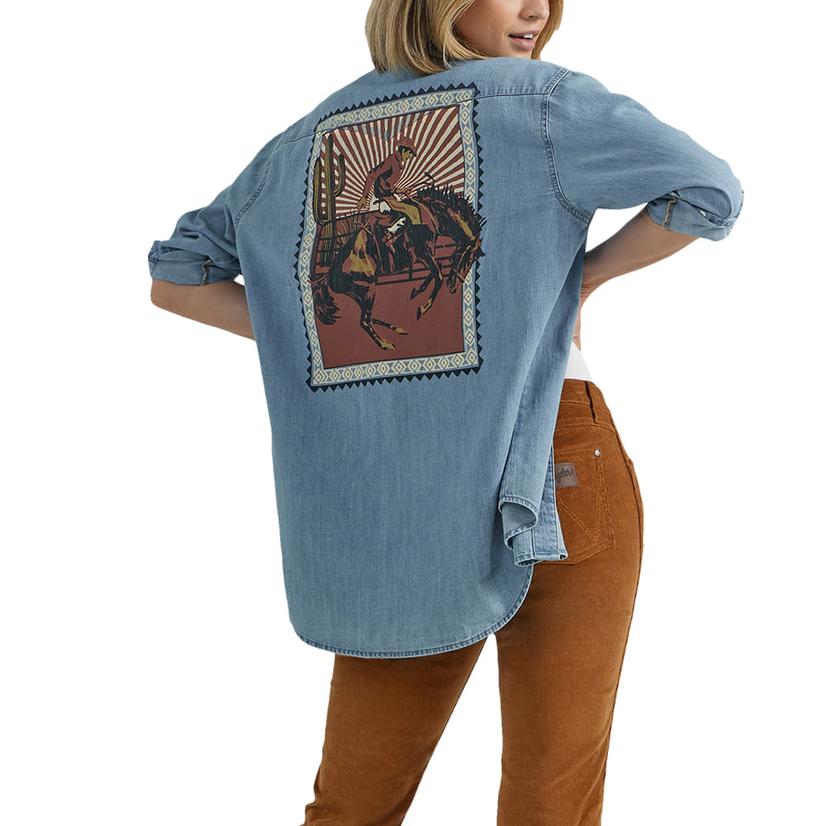  Wrangler Retro Americana Long Sleeve Women's Denim Shirt