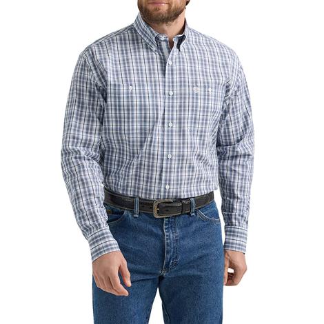 Wrangler George Strait Two Pocket Long Sleeve Navy Men's Shirt
