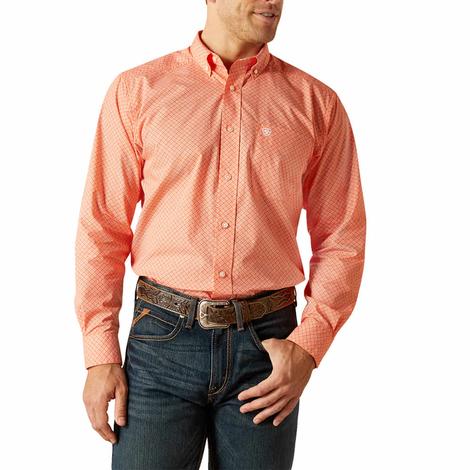 Ariat Orange Rory Long Sleeve Button-Down Men's Shirt