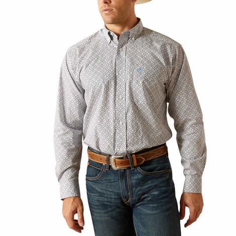 Ariat Blue Ronald Long Sleeve Button-Down Men's Shirt