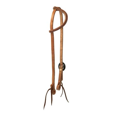 STT Saddle Shop Single Buckle Slide Ear with Silver Mounted Cart Buckle Headstall
