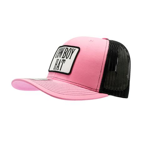 STT Hot Pink And Black Cowboy Hat Patch Trucker Cap