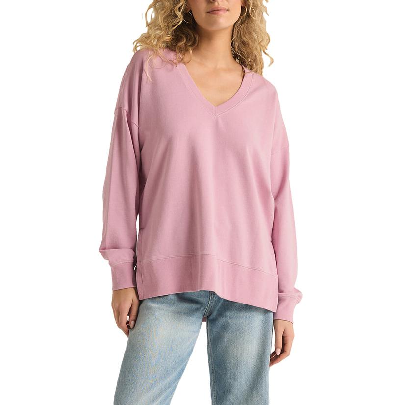  Z Supply Modern V- Neck Weekender Long Sleeve Women's Shirt