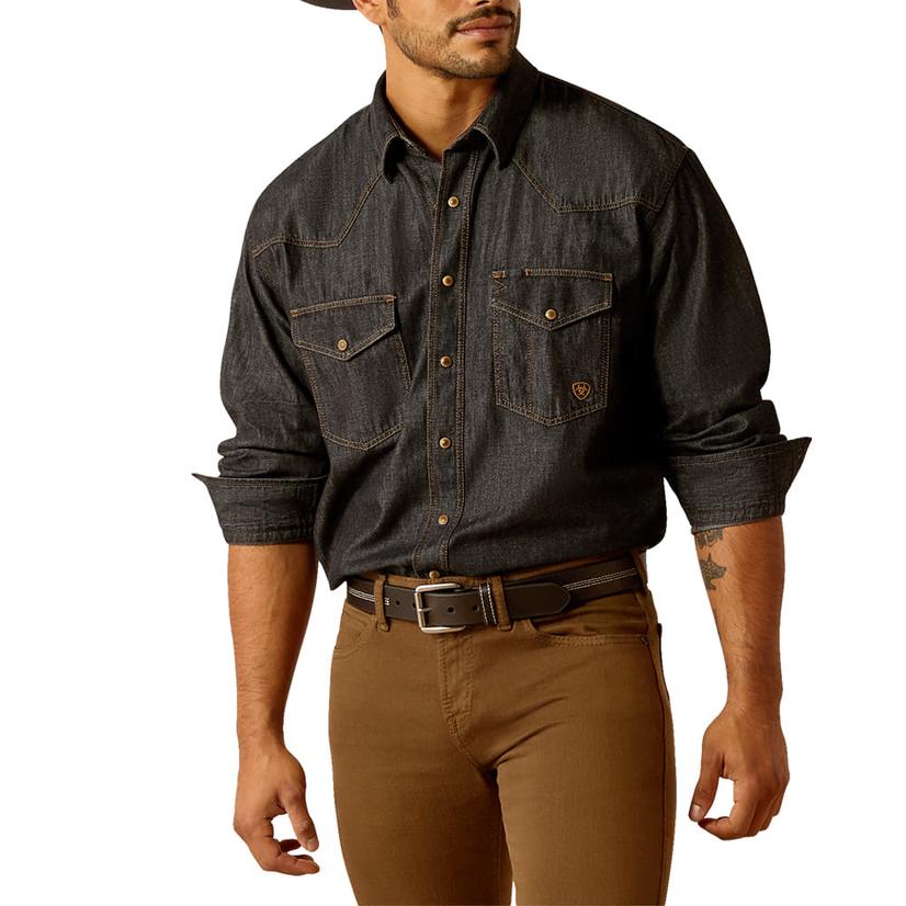  Ariat Classic Long Sleeve Denim Snap Men's Shirt