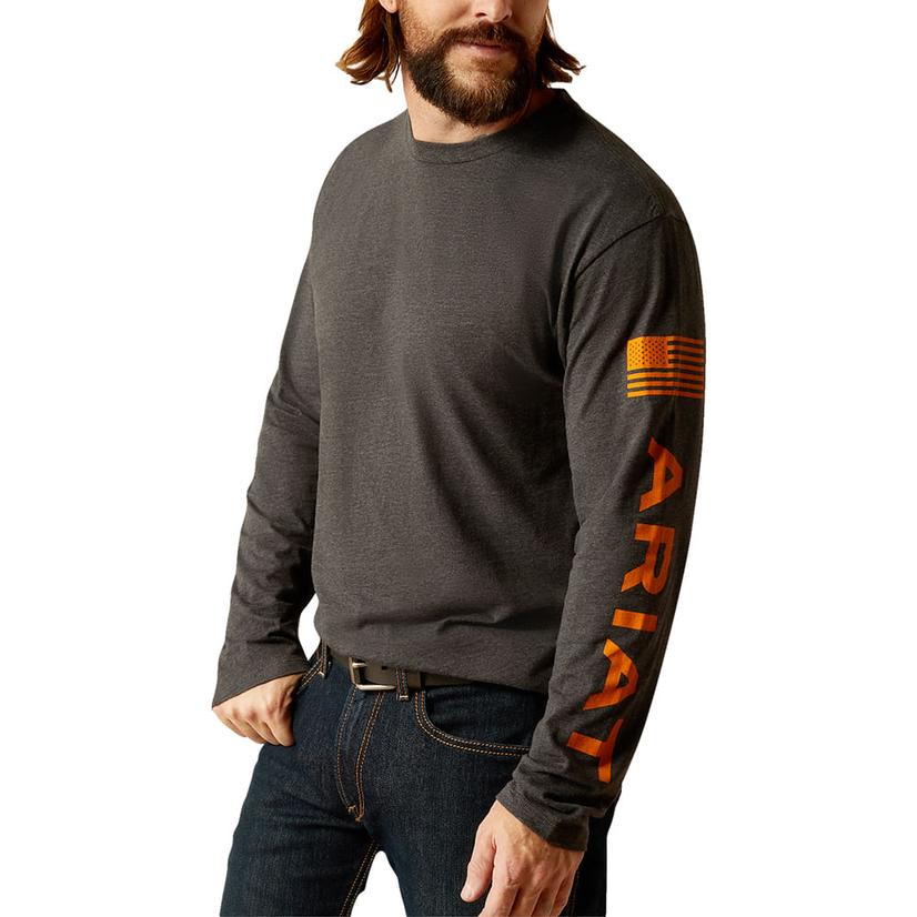  Ariat Charcoal Elevated Long Sleeve Men's Graphic Tee