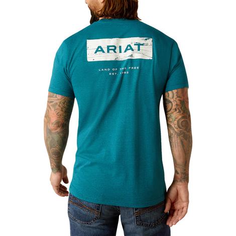 Ariat Heather Black Stacks Short Sleeve Men's Graphic Tee