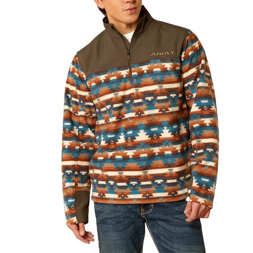  Ariat Men's Turquoise Serape Basis 2.0 Pullover