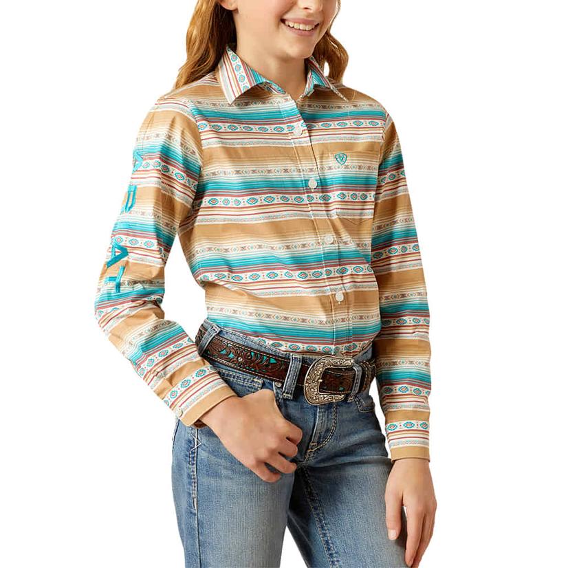  Ariat Team Kirby Serape Stripe Long Sleeve Girl's Shirt